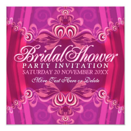 Bohemian Pink Bridal Shower Party Invitation