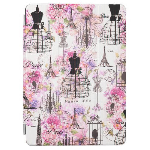 Bohemian pink floral stripes paris mannequin iPad  iPad Air Cover