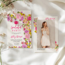 Bohemian pink roses wildflowers spring graduation