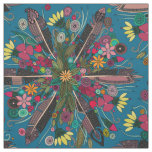 bohemian posy blue fabric