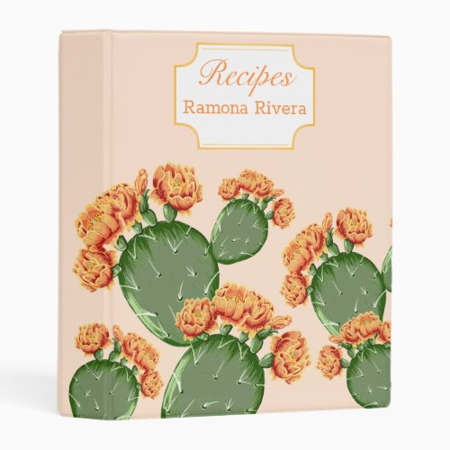 Bohemian Prickly Pear Flowering Cactus Mini Binder