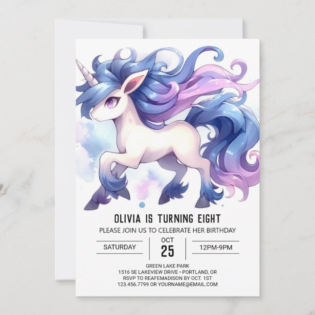 Bohemian Printable Horse Birthday Invitation (Front)