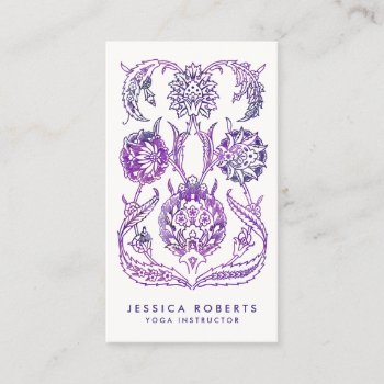 Bohemian Purple Watercolor Floral Design Business Card by whimsydesigns at Zazzle