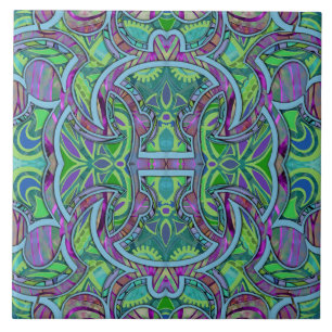 Bohemian Puzzle Cooltone Ceramic Tile