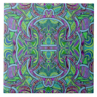 Bohemian Puzzle Cooltone Ceramic Tile