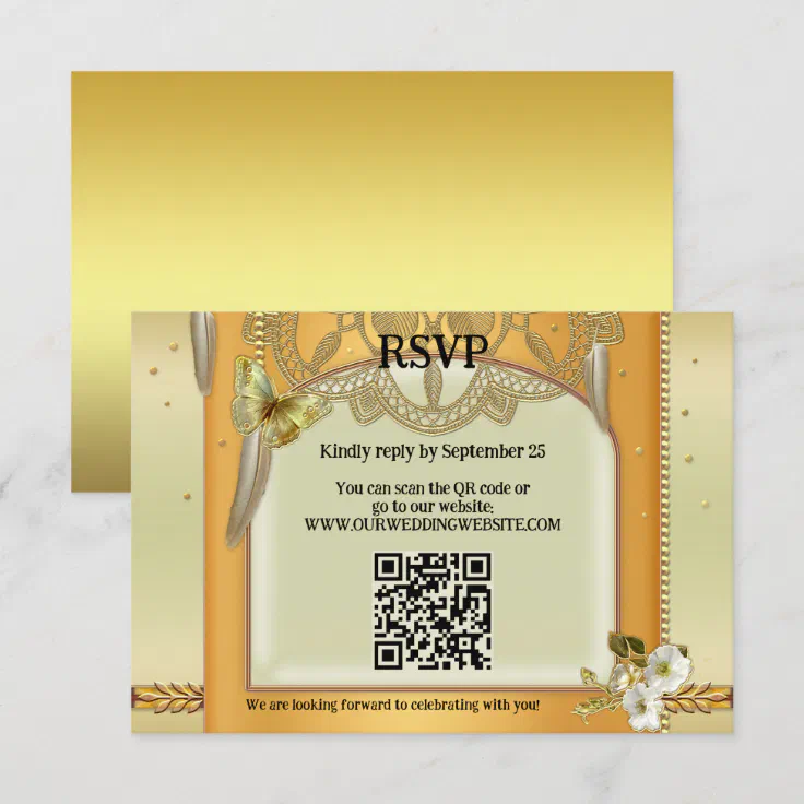 Bohemian QR Code Dreamcatcher Wedding RSVP Card | Zazzle
