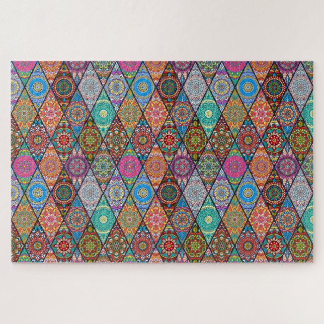 Bohemian Quilt Design Jigsaw Puzzle (Horizontal)