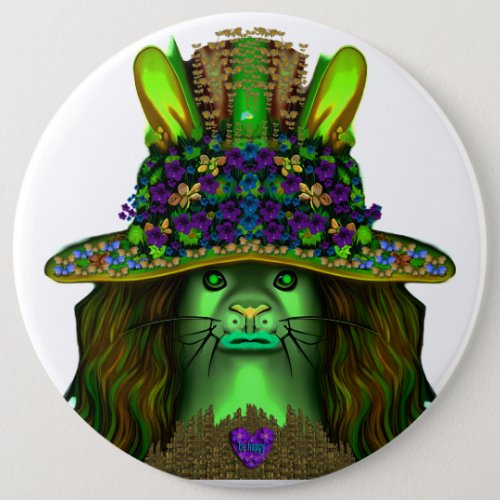 bohemian rabbit with hat tote bag button