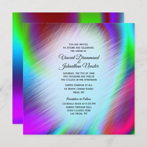 Bohemian Rainbow Design Wedding Invitations