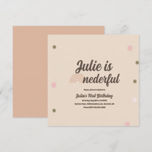 Bohemian Rainbow First Birthday Onederful Dots Card