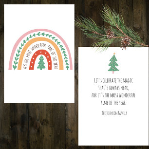 Bohemian Rainbow It's the Most Wonderful Time Holiday Card