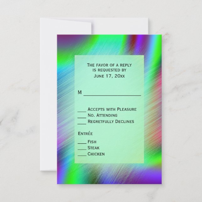 Bohemian Rainbow RSVP with Entrees (Front)