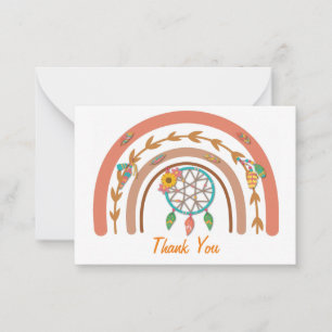 Bohemian Rainbow Thank You Note Card