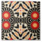 Bohemian Red Black Floral Arabesque Mosaic