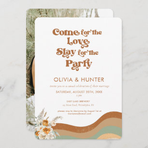 Bohemian Retro Photo Casual Wedding Invitation