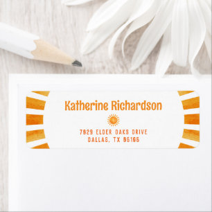 Bohemian Retro Sunshine Personalize Return Address Label