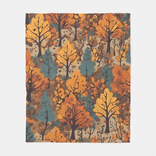 Bohemian Rhapsody Among Autumn Trees Fleece Blanket