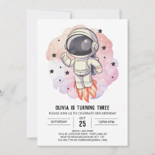  Bohemian Rocket Odyssey Astronaut Birthday Invitation