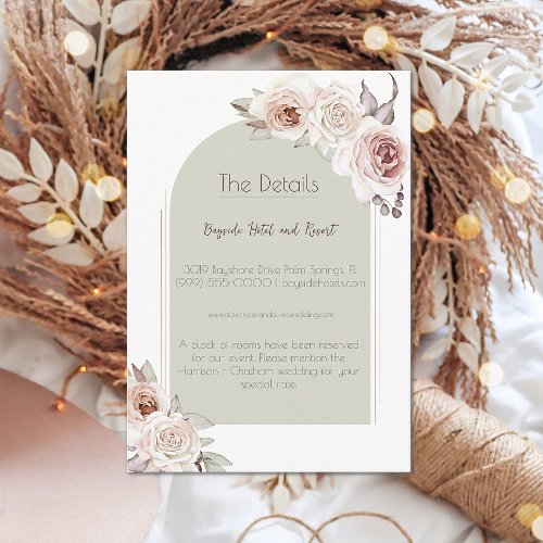 Bohemian Rose Arch Wedding Enclosure Card