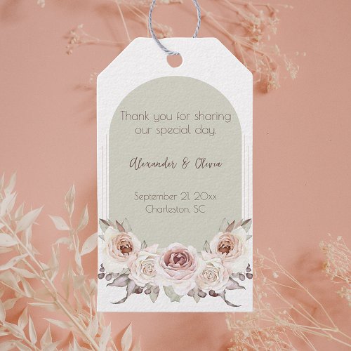Bohemian Rose Arch Wedding Gift Tags