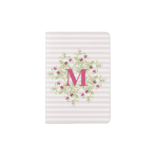 Bohemian Rose Garden   Monogram Passport Holder