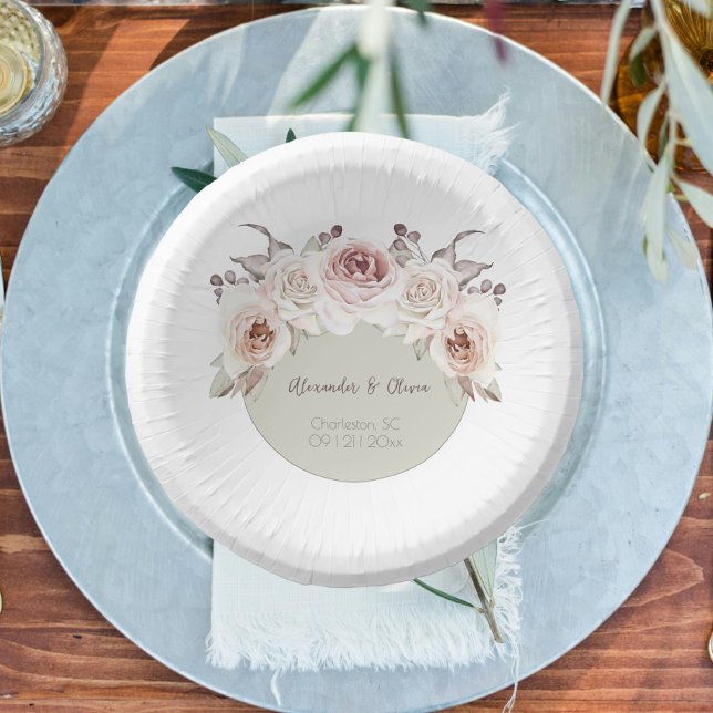 Bohemian Rose Wedding Paper Bowls (Bohemian Rose Wedding Paper Bowls)