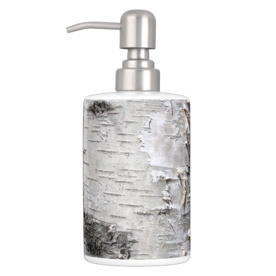 bohemian rustic country chic tree bark white birch soap dispenser