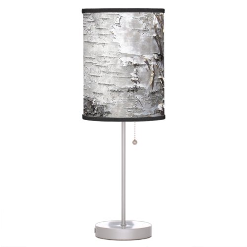 bohemian rustic country chic tree bark white birch table lamp