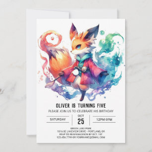 Bohemian Rustic Fox Birthday Invitation