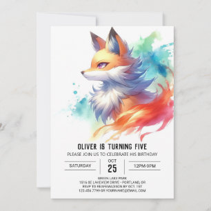 Bohemian Rustic Fox Birthday Invitation