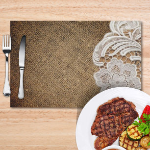 bohemian rustic western country burlap and lace placemat