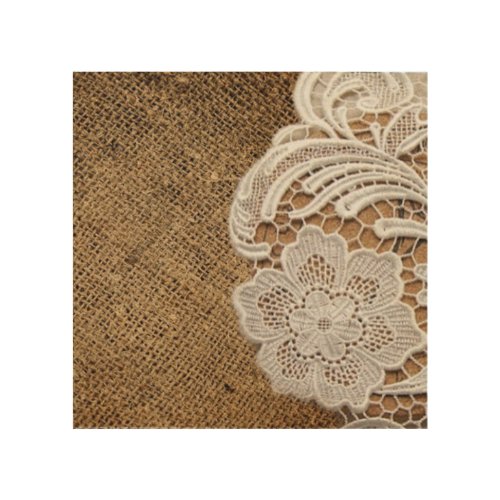 bohemian rustic western country burlap and lace wood wall art