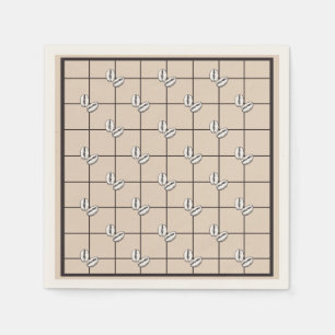 Bohemian Rustic Winter Coffee Bean Brown Plaid Napkins