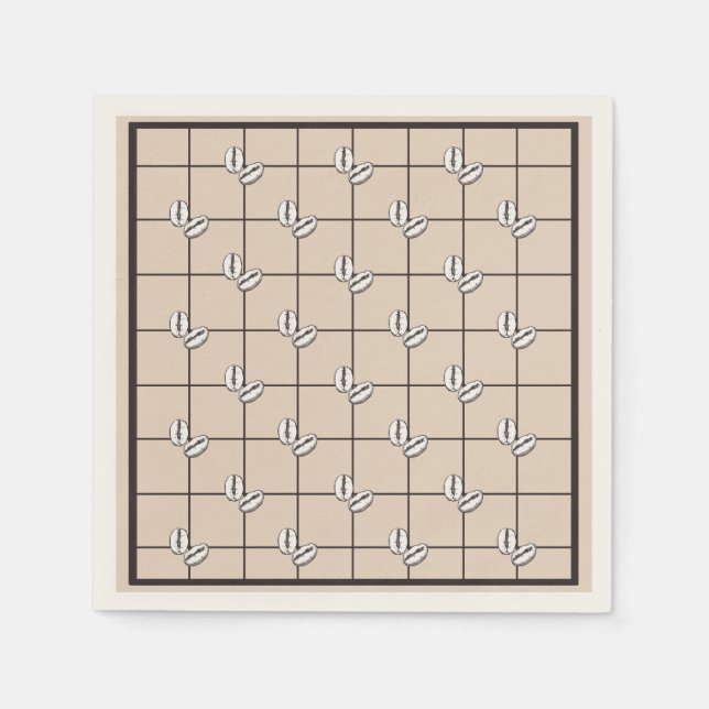 Bohemian Rustic Winter Coffee Bean Brown Plaid  Napkins (Front)