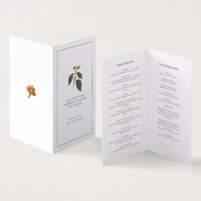 Bohemian Rustic Winter Coffee Plant Invitation (Inside and Outside)