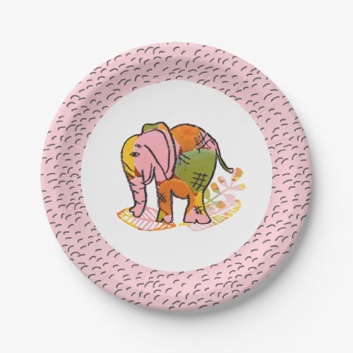 Bohemian Safari Elephant Teen Tween Birthday Party Paper Plates