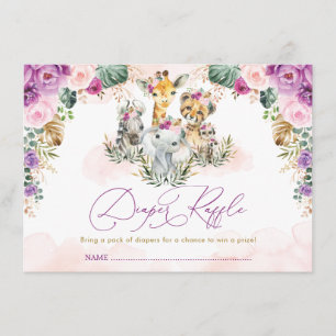 Bohemian Safari Jungle Baby Shower Diaper Raffle Enclosure Card
