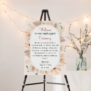 Bohemian Sand Oval Arch Flower Courtesy Sign Board