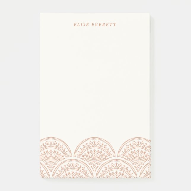 Bohemian Scallops Custom - Burnt Sienna Post-it Notes (Front)