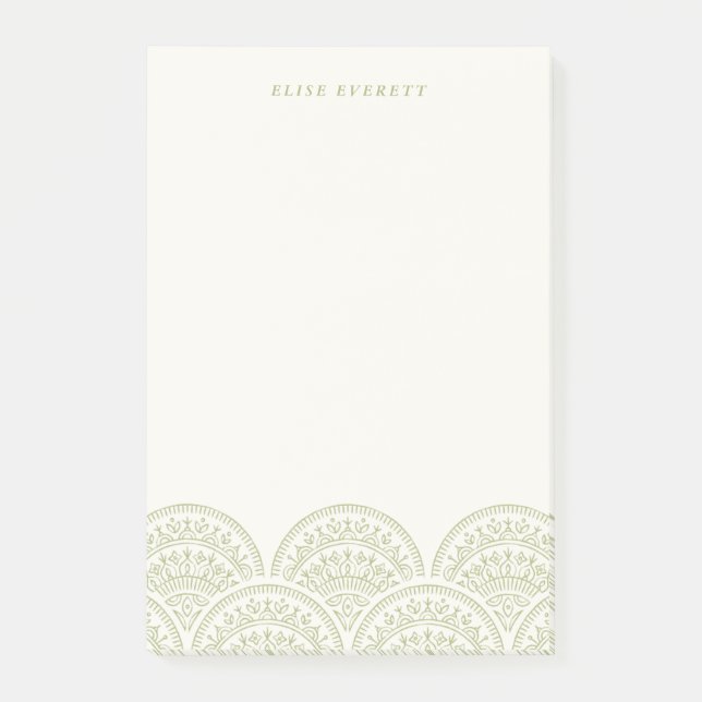 Bohemian Scallops Custom - Moss Post-it Notes (Front)