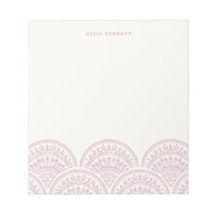 Bohemian Scallops Custom Notepad - Lilac