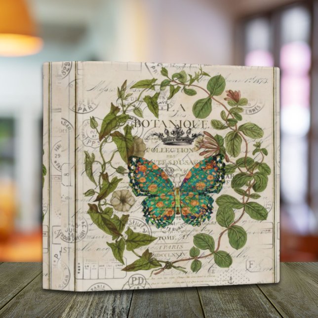 bohemian scripts french botanical butterfly 3 ring binder (bohemian scripts french botanical butterfly 3 ring binder)