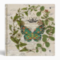 bohemian scripts french botanical butterfly 3 ring binder | Zazzle