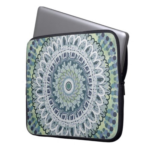 Bohemian Shabby Chic Mandala Dot Art Design Laptop Sleeve