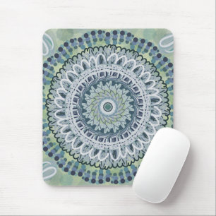 Bohemian Shabby Chic Mandala Dot Art Design Mouse Pad