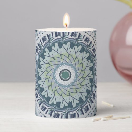 Bohemian Shabby Chic Mandala Dot Art Design Pillar Candle
