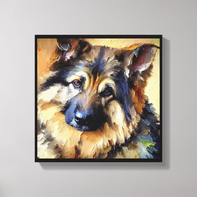 Bohemian Shepherd Dog Portrait Canvas Print (Front)