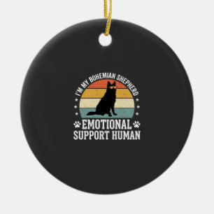 Bohemian Shepherd Emotional Support Human Dog Ceramic Ornament