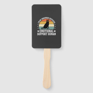Bohemian Shepherd Emotional Support Human Dog Hand Fan
