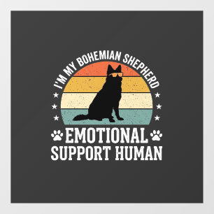Bohemian Shepherd Emotional Support Human Dog Window Cling